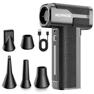 TEMU 130000RPM의 4단 속도 조절 및 5개의 노즐을 갖춘 터보 제트 무선 제설 및 낙엽 블로어. 차량, 실외 작업 및 자동차, 컴퓨터 및 그릴 청소를 위한 제설 작업에 적합합니다. Type-C 충전을 지원하는 휴대용 장치입니다.