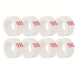 TEMU 8/10/12롤 테이프 - 표준 디스펜서와 호환, 매트 투명 접착 테이프 - 수정, 라벨링, 수리용 - 사무실용 반투명 테이프