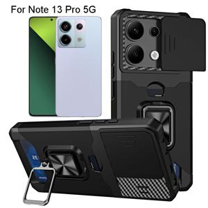 TEMU 휴대폰 케이스 - Redmi Note 14 Pro, Note 13 Pro, Note 12 Pro용 스탠드 및 카드 홀더가 있는 튼튼한 하드 케이스