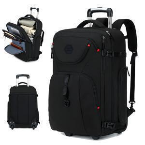 TEMU 롤링 백팩, 바퀴 달린 노트북 백팩, 여성용 여행 백팩, 신발 수납공간이 있는 기내용 비즈니스 백팩, 17인치 노트북용, 남성용 여행 백팩