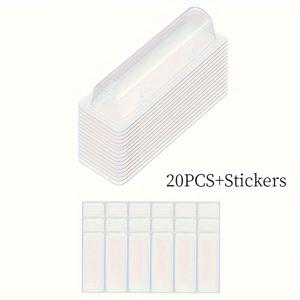 TEMU 20개 돈 카드 홀더 세트 - 방수 투명 현금 파우치 스티커 포함, 플라스틱 돔 립밤, 졸업, 크리스마스, 소규모 비즈니스 용품 DIY 선물