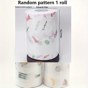 TEMU 800개입 일회용 주방 종이 타월 - 세탁 가능, 습식/건식 겸용, 만화 동물 & 과일 디자인, 현대적인 라운드 페이퍼 타월, 가정 청소용, 거실, 침실, 야외, 휴일 파티, 주방 청소 필수품, 재미있는 디자인, 내구성 있는 종이 타월