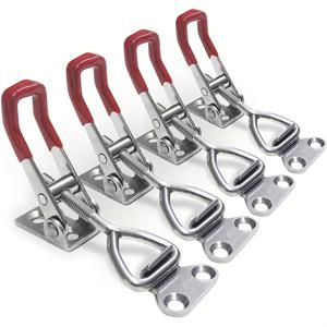 TEMU 4pcs 조절 가능한 풀 바 클램프, 330lb 로드 용량, 빠른 릴리스 도구 상자 홀더 - 쉬운 설치, 빨간 손잡이가 있는 금속 구조, 도구 정리함 | 조절 가능한 클램프 | 튼튼한 금속, 도구 홀더 정리함