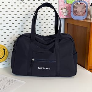 TEMU 가벼운 나일론 대용량 캐주얼 짐 여행 가방, 보스턴 스타일 지퍼 숄더백 (스포츠 및 요가용), 짧은 여행에 적합