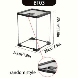 TEMU 1개 파충류 애완용 유리 탱크, 도마뱀, 게코, 딱정벌레, 거미용 적층형, 열대우림 풍경 번식 및 전시용 탱크