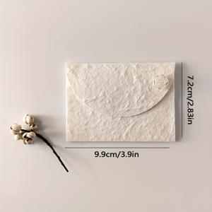 TEMU 흰색의 작은, 질감 있는 수제 봉투 10개 세트 (3.9