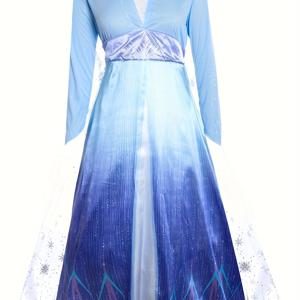 TEMU 성인용 할로윈 코스튬, 블루 공주 드레스