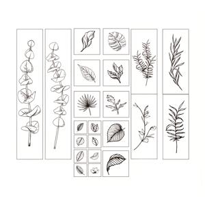 TEMU 빈티지 나무 스탬프 22개 세트 (포도 잎 식물 패턴 디자인) - 수제 DIY 카드, 초대장, 봉투, 편지지, 다이어리, 스크랩북, 포토앨범, 콜라주 카드, 교육용 학습 문구 예술 용품에 적합