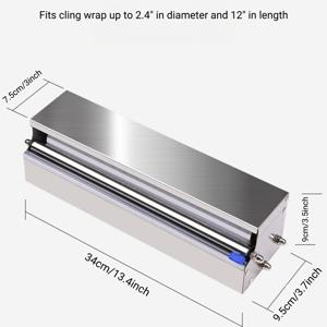 TEMU 컴팩트 주방 랩 필름 커터, 13.4인치 스테인리스 스틸 재질, 과일 및 채소 전용 디자인, 세척 용이, 농산물 보존에 적합