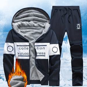 TEMU 남성용 겨울 두꺼운 안감 캐주얼 러닝 트랙수트