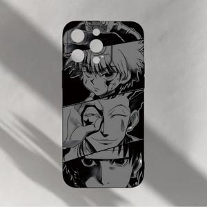 TEMU 폰케이스: 흑백 애니메이션 캐릭터 패치워크 요소, 인기 판매 창의적인 만화 패턴, 블랙 엔젤 아이 반투명 TPU 폰케이스, 독특하며 시크한 심플하고 스타일리시한 트렌디한 선물용 폰케이스, 남녀공용, 아이폰 17/16/15/14/13/12/11 PLUS/PRO MAX/PRO 시리즈용