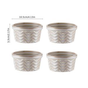 TEMU 빈티지 스타일 세라믹 디저트 그릇 6온스 크림컵, 푸딩볼, 샐러드볼, 수플레, 푸드, 커스터드, 베이킹, 소스용 세라믹 베이킹 접시, 로스팅 볼, 소형 캐서롤 접시, 오븐 안전, 주방 및 다이닝에 이상적