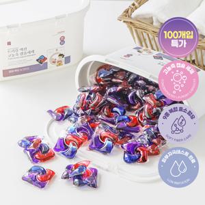 TEMU 쉼표365 트리플 고농축 캡슐세제 100개입 세탁세제 중성 일반 드럼 겸용 대용량