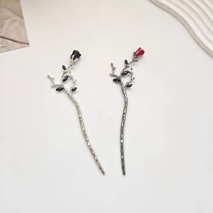 TEMU 1개 패션 꽃 가지 합금 헤어핀 여성 여학생 파티 헤어 장식