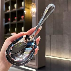 TEMU 밥, 파스타, 샐러드용 대형 스푼 - 튼튼한 스테인리스 스틸 주방용품, 세척 용이 및 식기세척기 사용 가능, 일상 사용