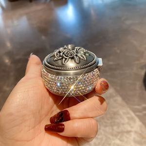 TEMU 귀걸이, 반지, 목걸이를 정리하는 고급 미니 원형 보석 상자 1개입. 여행용으로 완벽하며 섬세한 액세서리를 보관하기에 좋습니다.