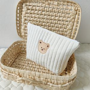 TEMU 휴대용 여행 자수 캐릭터 동물 기저귀 가방 & 엄마 메이크업 정리함 세트