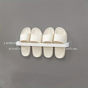 TEMU 공간 절약형 벽걸이 신발장 - 슬리퍼 및 신발용 쉬운 설치 플라스틱 정리대, 욕실, 침실, 가정 및 기숙사에 적합