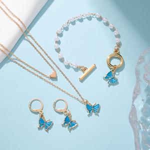 TEMU 4개 세트 패션 여성용 모조 나비 목걸이, 팔찌 및 귀걸이, 신부 웨딩 보석 세트, 연인을 위한 완벽한 선물