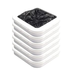 TEMU 스마트 자동 6팩 리필 시스템 - 자동 밀봉 쓰레기 봉투, 고강도 폴리에틸렌 (Townew T1/T1S/T AIR 호환) - 자동 봉투 투입, 끊김 없는 접이식, 욕실 쓰레기 처리용