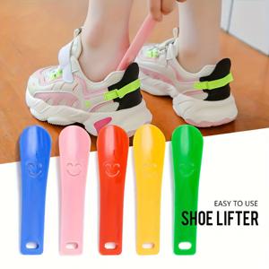 TEMU 기쁨의 얼굴이 있는 7개 작은 긴 손잡이 신발 뿔 - 미니 휴대용 신발 보조 도구, 미소 짓는 신발 뿔, 가정, 여행 및 드레싱 보조용 - /Off (7개)