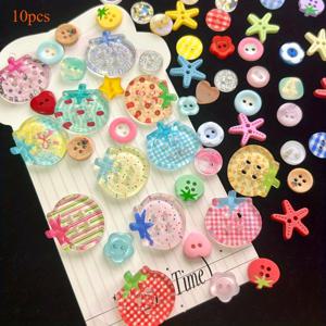 TEMU 귀여운 고가의 랜덤 토마토 모양 단추 10개 세트, 수제 의류 장식, 양말, 추가 장식 및 휴대폰 케이스 장식