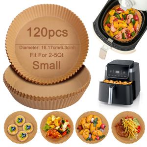 TEMU 120개 라운드 에어프라이어 라이너 – 6.3~8인치 일회용 논스틱 & 오일프루프 양피지 시트, 2~8QT 에어프라이어, 오븐, 전자레인지 사용 가능 – 내열성, 흘림 방지용 주름 가장자리, 쉬운 청소, 감자튀김, 치킨, 베이킹에 완벽, 에어프라이어 라이너 시트,튀김 바구니 라이너,방수 라이너,양피지 스타일,주름진 가장자리 디자인,내열성 종이