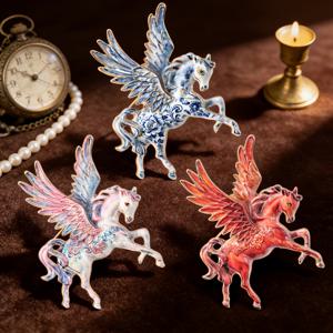 TEMU 유럽 및 미국풍 대담한 신화 속 페가수스 브로치 1개 - 3가지 색상 선택 가능 | 동화 속 3D 에나멜 모조 동물 날개 달린 말 핀 | 남성용 의류 및 아우터웨어 액세서리