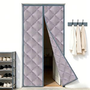 TEMU Wadooni 겨울용 방풍 도어커튼 출입문 보온 가림막 현관·베란다용 벨크로 부착 간편설치 두꺼운 양문형 방한커튼