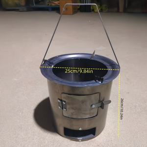 TEMU 두꺼운 목탄 야외 스토브 | 휴대용 숯 스토브, 가정용 및 야외 요리, 바베큐, 차 제조를 위한 다기능