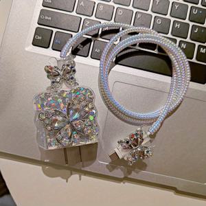 TEMU 4개 세트 나비 충전 케이블 보호 케이스, 애플 20w/18w 충전기용 보호 케이스, 충전 헤드 방지 케이블 엉킴 보호 케이스