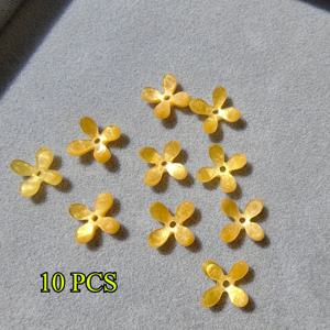 TEMU 14mm 아세트산 소재 4엽 꽃 주얼리 펜던트 재료 10개입 (아크릴 옐로우 오스만스/퍼플 라일락/블루 서머 하이든지아). 귀걸이, 목걸이, 팔찌, 헤어 장식 제작에 적합한 장식 비즈입니다.