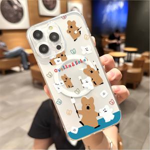 TEMU 카피바라 휴대폰 케이스, 아이폰 16 15 14 13 12 11 프로 맥스 미니 XR XS X 7 8 플러스용, 투명 마그네틱 충격 방지 소프트 TPU 후면 커버