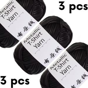 TEMU 3개/120M 새로운 메탈릭 패브릭 스트립, 반짝이는 두꺼운 니트 인조 가죽 수제 가방, 은색 실, 코바늘 가방, 후크 매트, 공예 얀