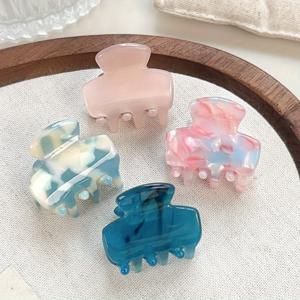 TEMU 4개 세트 아세테이트 셀룰로오스 소재, 심플하고 우아한 소형 미니 헤어 클립, 거북이 등껍질과 대리석 패턴 사이드 클립, 데일리 및 포멀 행사용, 미끄럼 방지 헤어 클립, 파티, 일상 및 축제용, 축제용 헤어 장식, 헤어핀,아세테이트 소재 클립,스타일리시 헤어 그립,그녀를 위한 선물,웨딩 헤어 클립