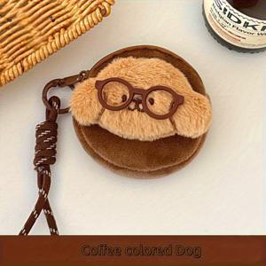 TEMU 플러시 고양이와 강아지 플러시 헤드폰 가방, 소녀 백팩 장식 펜던트, 귀여운 동물 장식 보관 파우치, 동전 지갑