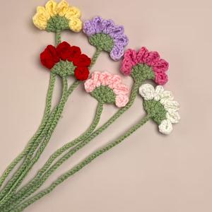 TEMU 핸드메이드 코바늘 뜨개질 데이지 & 책갈피 (녹색) - 책 애호가, 교사, 학생에게 적합한 꽃 책갈피 - 튼튼한 독서 및 교실 사용, 책 선물