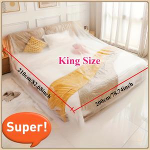 TEMU 2개 대형 침대 커버, 보호 패드 커버, 일회용 플라스틱 소재, 공간 절약, 사용 준비 완료, 가구, 옷장, 소파, 가전제품, 식탁 등 커버용 대형 사이즈