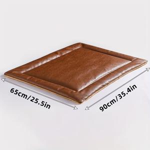 TEMU 합성 가죽 소형견용 매트, 사계절용 개 침대, 미니어처부터 중형견까지 적합한 직사각형 펫 패드, 애완동물 쿠션, 패셔너블 애완 동물 액세서리