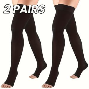TEMU 여성용 및 남성용 무릎 위 허벅지 하이컷 압박 스타킹 2켤레 - 무릎까지 완전히 덮는 풀랭스 니커버리지, 달리기, 사이클링, 헬스장용 양말