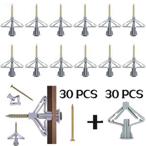 TEMU 30/60 금속 나사와 플라스틱 앵커 조합, 다기능 비행기 모양의 플라스틱 튜브 및 나사 세트 특징. 이 패스너는 모든 계절에 적합하며 고품질 나일론 플라스틱 및 금속 재료로 제작되었습니다.