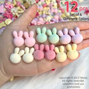 TEMU 10/12개 미니 토끼 모양 레진 비즈 - 귀여운 토끼 귀 디자인, DIY 액세서리, 휴대폰 케이스 장식, 부활절 선물, 헤어 액세서리, 수제 공예용 - 지갑 장식 및 레진 공예용 미니어처 토끼 비즈