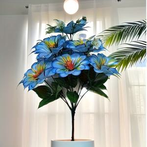 TEMU 크리스마스, 추수감사절, 어머니날, 아버지날 홈 데코용 생동감 넘치는 오렌지색과 흰색 꽃이 있는 인공 데이지 부케 10개 세트 - 실내외 사용 가능, 화병 미포함, 축제 테이블 장식 | 화려한 플로럴 디스플레이 | 내구성 있는 플라스틱 꽃