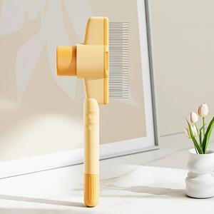 TEMU 1개 고양이 털빗, 자가 청소 고양이 그루밍 브러쉬 스트랩, 털빠짐, 엉킴, 먼지 제거, 긴 털 고양이용, 노랑/초록 - 펫 그루밍 도구, 모던 펫 액세서리, 튼튼한 구조, 고양이 브러쉬