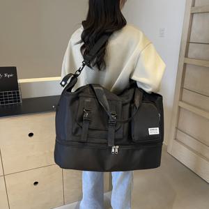 TEMU 대용량 여행용 토트백, 수납 공간이 풍부한 다중 포켓으로 여행 가방 정리 용이, 짧은 여행 및 긴 여행, 휴가, 출장, 캠핑에 적합