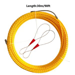 TEMU 5mm 물고기 테이프 와이어 풀러, 33ft/66ft/98ft PET 폴리에스터 싱글 브레이디드 물고기 테이프 케이블 가이드, 2개의 물고기 벨트 조임 장치 포함, 케이블 스레딩 보조 도구, 전기 및 통신 배선용 케이블 당김 보조기 - 이상적