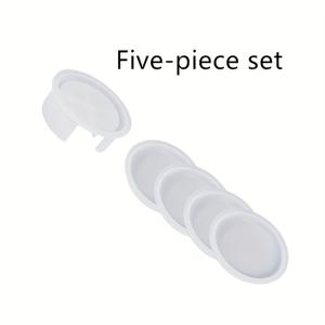 TEMU 미술 공예용 실리콘 레진 몰드 5개 세트 (원형 및 사각 코스터 포함) 및 캐스팅 보드용 장식 몰드