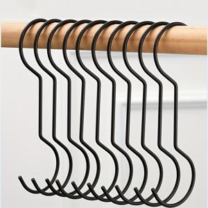 TEMU 10개입 초대형 S자 고리, 초장형 금속 고리, 3가지 색상과 5가지 크기로 제공, 주방용품, 용기, 온실, 옷장, 꽃다발, 새 모이통, 정원, 파티오 및 실내 또는 실외 사용에 적합