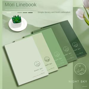 TEMU 6개 세트: 4개의 노트북 + 2개의 펜 포함, 숲 스타일 A5 그리드 고급 다이어리 두꺼운 레트로 모란디 소프트커버 노트