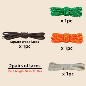 TEMU 4개 세트 멀티컬러 신발끈, DIY 신발 액세서리, 스니커즈 및 캐주얼 신발에 적합